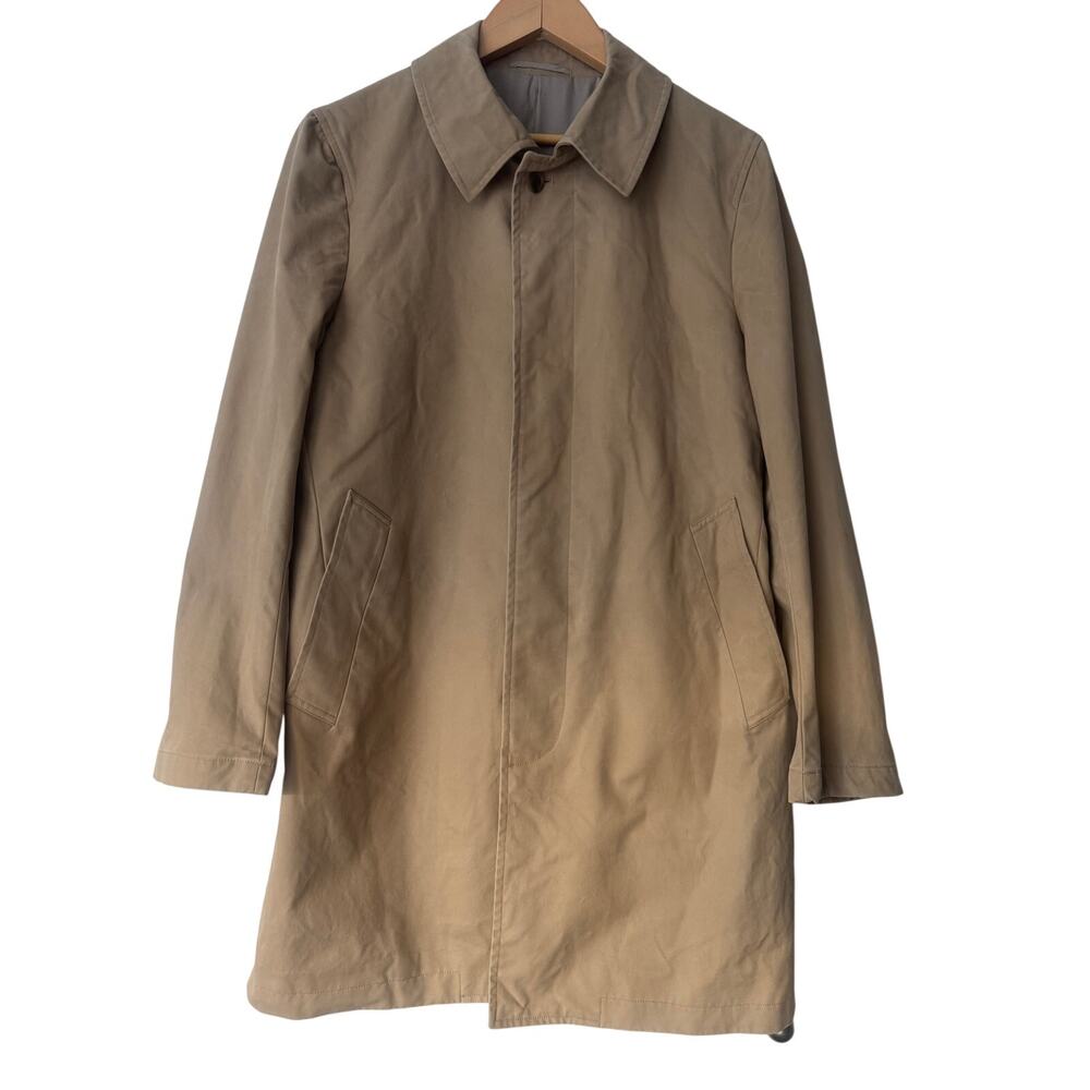Tomorrowland Japan Luxury Cotton Wool Mac Trench Coat Tan Khaki Beige Mens 46 S